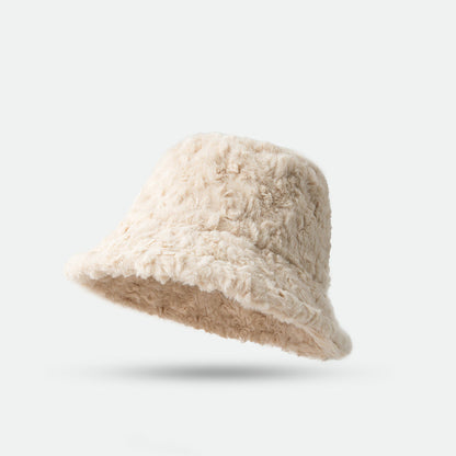 Lambswool Fisherman Hat Winter Warm Fashionable Solid Color Hats For Women